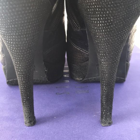 Stuart Weitzman Black melange ankle booties - Picture 6 of 8